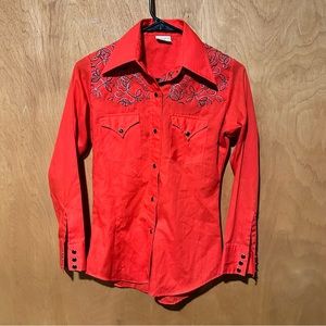 Vintage Western Floral Button Up Shirt